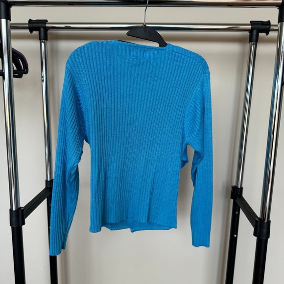 Vintage Fia Italia 90s Sweater Wrap Plunge Y2K Handloomed Date Night Sexy Chic - Picture 2 of 8